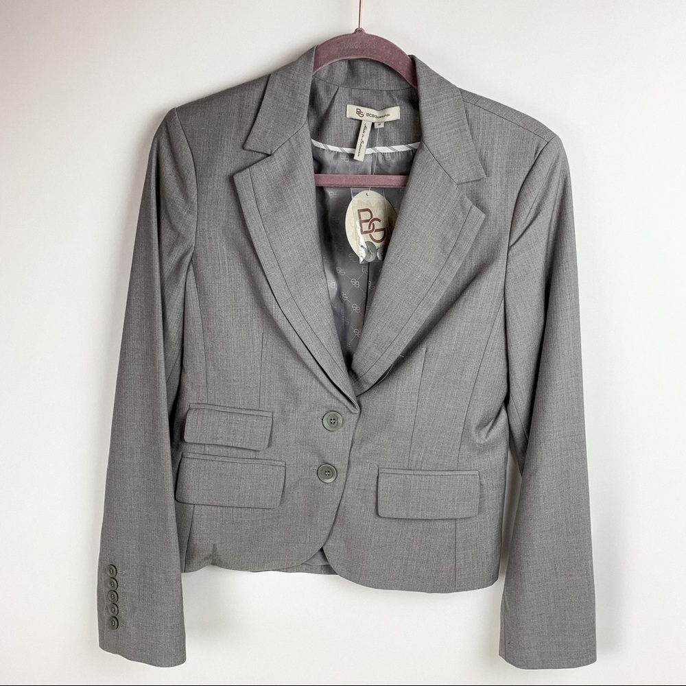 BCBGeneration Gray Tailed 3 Pocket Jacket NWT